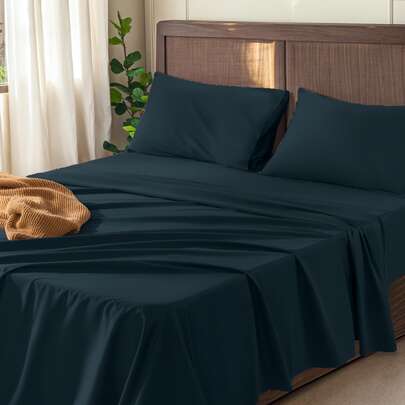 SERAPHINEX Juego De Sábanas De Microfibra Sólida De 3/4 Piezas, Adecuado Para Diferentes Tamaños De Cama (Individual 90x200 cm, Matrimonial 135x200 cm, Queen 150x200 cm, King 180x200 cm), Incluye Sábana Encimera, Sábana Ajustable Y 1/2 Fundas De Almohada, Suave, Transpirable, Resistente Y Fácil De Cuidar Para Todas Las Estaciones.