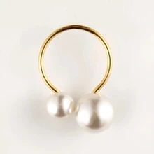 1-12pcs Luxury Hotel & Restaurant Table Decor Pearl Napkin Rings, Suitable For Wedding, Holiday Dinner Table Decoration