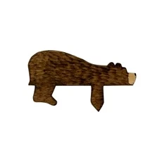 Charmanter brauner Bären Türrahmen Deko aus Holz - perfekt für Weihnachten, Ostern und Thanksgiving | Landhaus Stil Wohnakzent