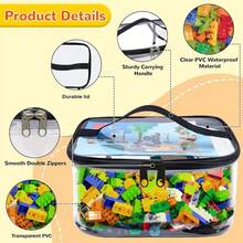 1/3/6pcs Multi-Functional Neutral Air Storage Bag, Simple, For Building Block Puzzle Storage, Portable Transparent Zipper Bag, Transparent, Easy To Clean, Zipper Seal, Durable, Table Game Storage Travel Box, Manual Pocket And Handle Black, Christmas, New Year's Gift, Winter Storage, Male Gift Must