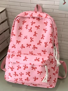 Nueva mochila con estilo lindo de lazo, mochila con estampado de lazo, mochila escolar ligera, mochila de gran capacidad para estudiantes, mochila escolar de estilo fresco y simple para adolescentes niños y niñas, mochila para portátil de 15.6 pulgadas, mochila de viaje - Multicolor - Ver 6