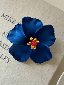 1/3 Stück Frauen Blau, Orange und Weiß Batik Kunstblumen Haarclips, 9cm Durchmesser, modisch vielseitig, elegant, einfacher minimalistischer Stil einfarbige Seitenklemmen, geeignet für täglichen Ausgang, Lässig Party, Pendeln, Urlaub zum Haare binden, flechten, Pferdeschwanz, Dutt, Gesicht waschen und Make-up, passend zu Kleidung, Haaraccessoire, Sommermode, Reise, Haarklammern, Haarspangen