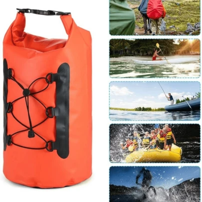 Esta mochila de apertura superior está hecha de PVC duradero y presenta un diseño elegante, lo que la convierte en ideal para actividades náuticas, kayak, natación, senderismo, camping y playa.