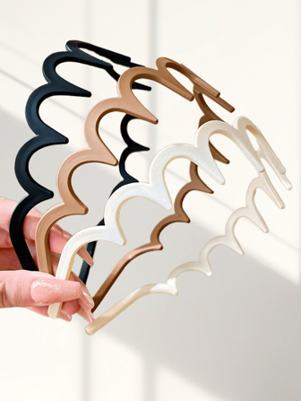 1 st/2 st/3 st svart/vitt/khaki minimalistiskt halkfritt tandat lättviktigt plasthårband, moderiktiga mångsidiga eleganta och enkla håraccessoarer lämpliga för dagliga utflykter, fritid, fester, pendling, semester, hårstyling, ansiktstvätt, smink, outfitmatchning, hårband för kvinnor