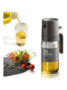 Premium Glass Oil Sprayer Bottle - 8.5oz/250ml Capacity, Easy-To-Use Mister For Cooking, Baking, Salad Making, BBQ, Air Fryer - Kitchen Essential Gadgets And Accessories For Healthy Cooking, Mess-Free Oil Dispenser, 1pc