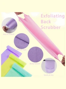 1 件/2 件弹性磨砂丝瓜巾 - 加厚加固去角质浴巾，适用于家庭身体护理，米色