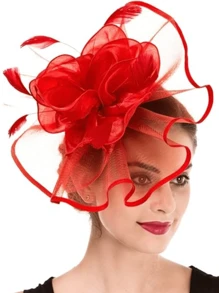 1pc Fascinator Hats For Women Tea Party Hats Kentucky Fascinators Derby Hat Wedding Cocktail Flower Feathers Hair Clip