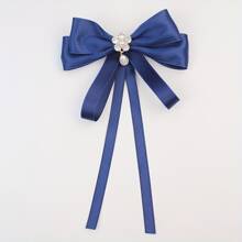 1 Peça Gravata Borboleta de Moda Feminina, Broche com Fita Longa, Decorado com Strass, Adequado para Uniformes Escolares, Vestidos Formais e Uso Diário