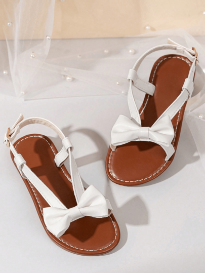 1 Pair Children's Summer Sandals, Bowknot Decor, Fashion Casual, Suitable For Travel, Beach, Girls' Daily Wear