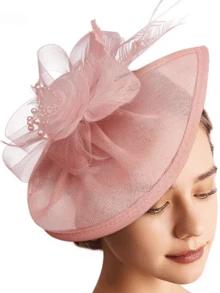 1 Pieza Fascinador de Plumas Diadema Sombrero de Fiesta de Té para Mujer Sombreros del Derby de Kentucky Fascinadores de Cóctel Boda Novia Diadema Clip para Mujer Niña Regalo de Cumpleaños Día de la Madre Halloween Navidad - Multicolor - Ver 7