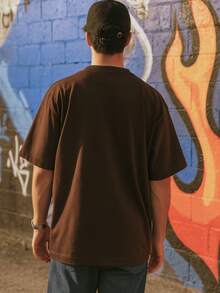 Kit 3 Oversized T-Shirts For Men And Women Unisex Streetwear Plain Academia Lumo Premium 100% Cotton - 鏽棕色 - 查看 3