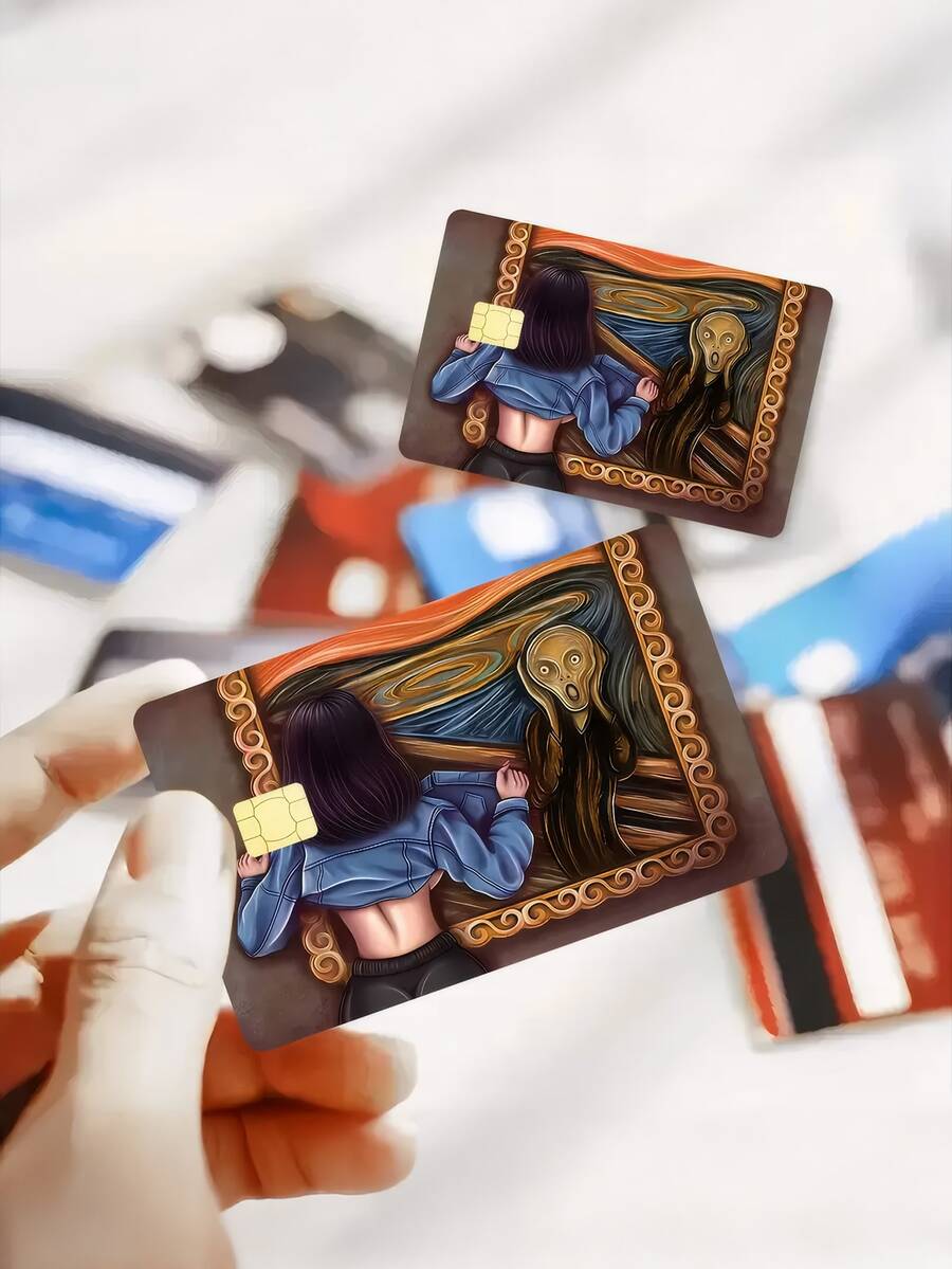 1pc Creative Bank Card Sticker, Personalized PVC Anti Fingerprint Ultra-Thin Durable Scratch Resistant Privacy Card Sticker, Suitable For DIY Fashion Decoration To Protect Bank Cards, Transportation Cards, Campus Cards, Study Supplies, And Back To School Supplies