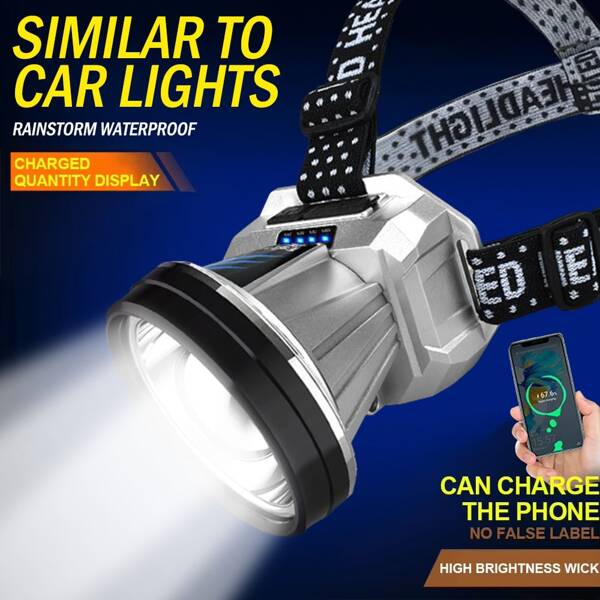 1pc High Brightness Long-Lasting Rechargeable LED Headlamp, Suitable For Outdoor Camping, Fishing