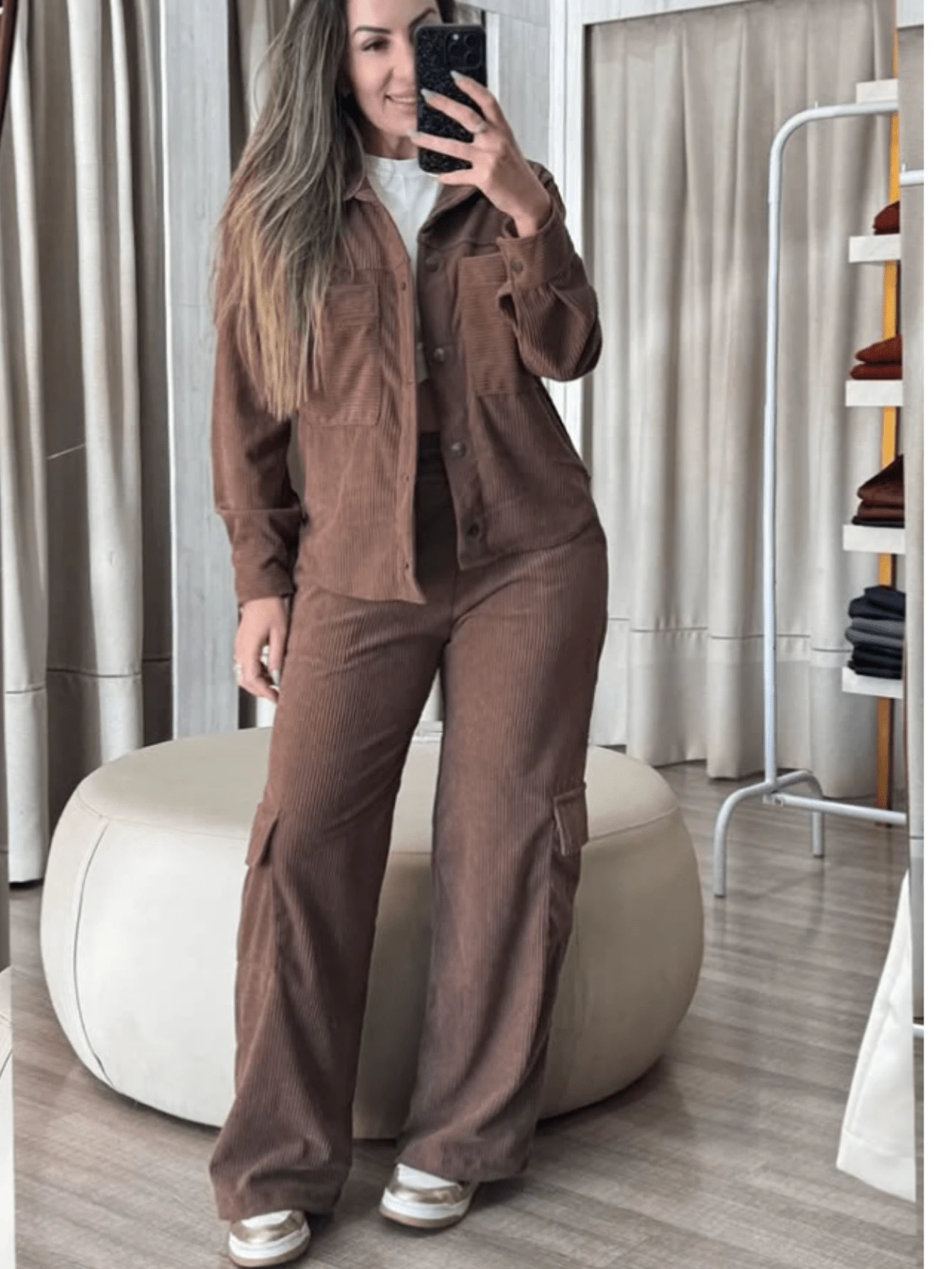 Chic Velvet Set - Rust Brown - View 1
