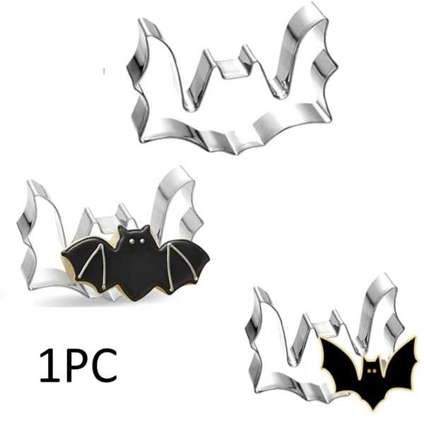 1 Stück Fledermaus-förmiger Keksausstecher, aus Edelstahl gefertigt, geeignet für Halloween, Ostern und andere Feste oder für den täglichen Hausgebrauch. Er ist wiederverwendbar und kann bedenkenlos verwendet werden.
