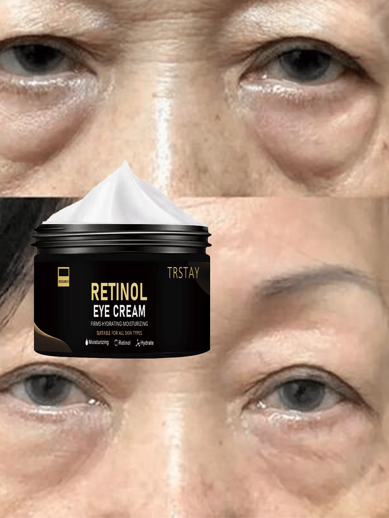 Double Effect Anti Fatigue Eye Cream Reduces Dark Circles And Eye Bags Moisturizes Fragile Eye Areas Prevents Dryness And Cracking For Bright Youthful Eyes - 彩色 - 查看 1