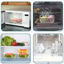 10/2pcs Set High Borosilicate Glass Food Storage & Meal Prep Containers Set With Airtight Lids - Microwave, Dishwasher, Oven & Freezer - Màu Cam cháy - Xem 5