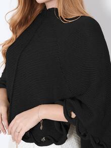 Women's Poncho Coat Knit Cape Elegant Blouse Winter Cold Warm Marrie Knit - 油 - 查看 6