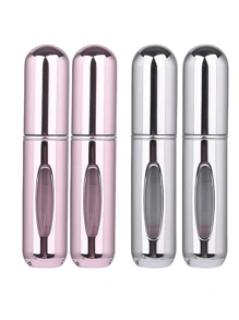 2 pièces Bouteille de parfum rose vif de 5 ml, bouteille de rangement de parfum, bouteille de vaporisateur rechargeable, bouteille de décantation de parfum, petite bouteille réutilisable