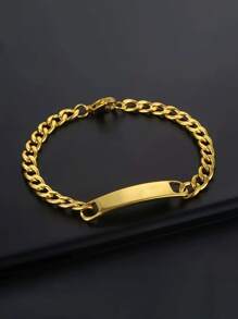 1 Peça Pulseira de Aço Inoxidável com Nome Gravado Personalizado - Qualidade Elegante Multifuncional, Luxo da Moda, Simples e Nobre, Beleza Jovem e Sexy Personalizada, Presentes de Aniversário, Presentes Personalizados, Presentes de Aniversário, Joias Personalizadas, Presentes Memoriais, Presentes para Amigos, Família, Amantes, Combinando com Ouro para Festa e Viagem