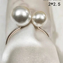1-12pcs Luxury Hotel & Restaurant Table Decor Pearl Napkin Rings, Suitable For Wedding, Holiday Dinner Table Decoration