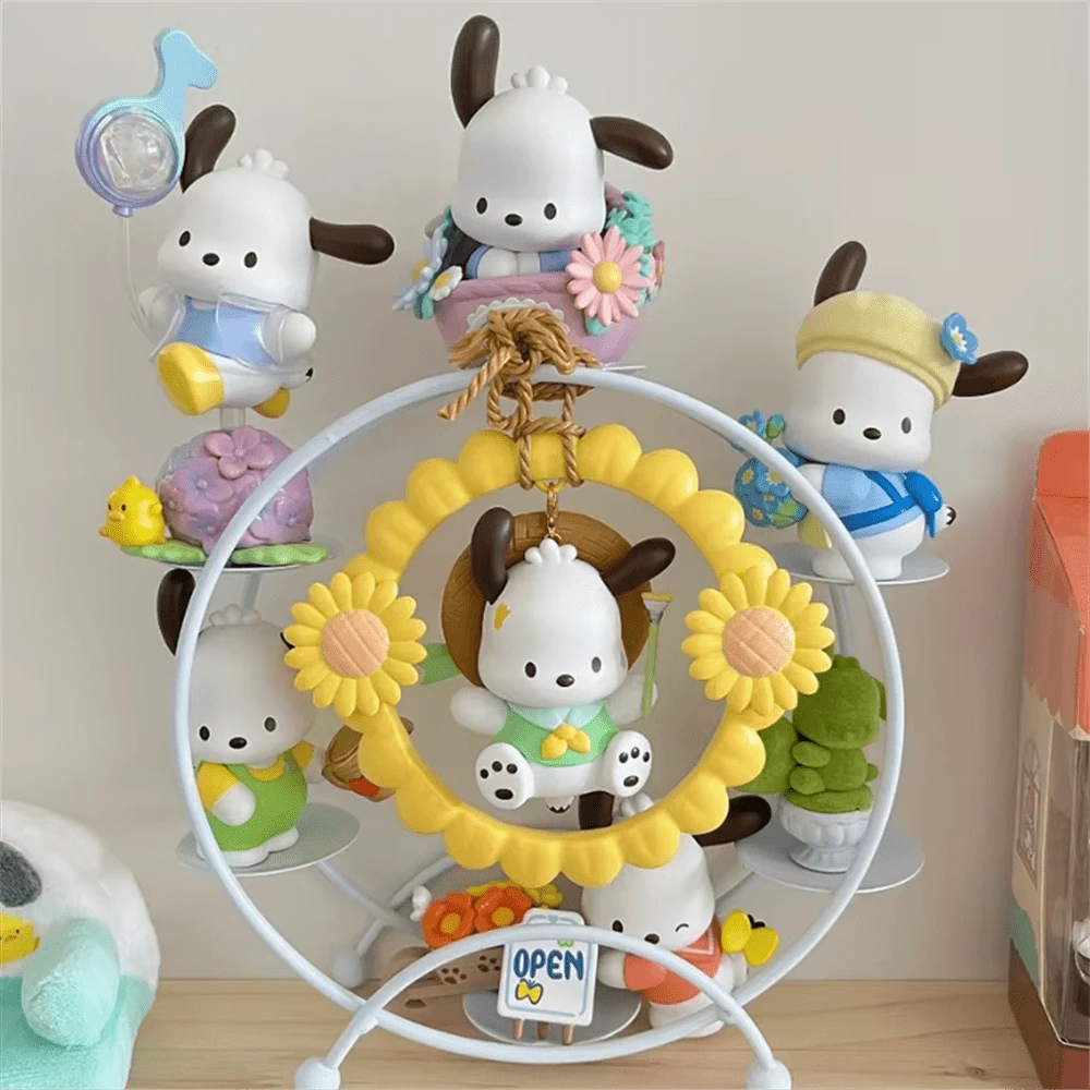 Miniso Sanrio Cartoon Pochacco Blumen- und Teenager-Serie Spielzeug Überraschungsbox, süßes Mädchen Geschenk Auto Ornament Spielzeug (zufällige Lieferung, 1 Stück) - Verschiedenfarbig - Übersicht 1