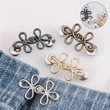 1/2/4 Pares de Accesorios para Pantalones: Abrochador de Hebilla de Mariposa, Botones Desmontables para Ajustar la Cintura, Sin Necesidad de Coser, Pinzas para Cintura