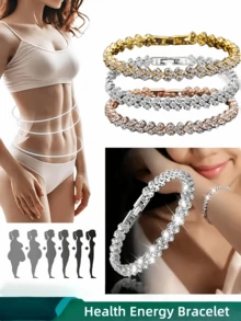 1pc Shiny Therapeutic Wristband, Enhances Immunity, Relieves Joint Arthritis And Carpal Tunnel Syndrome-Related Pain/Magnetic Therapy Slimming Wristband, Promotes Blood Circulation, Yoga Slimming Accessory Bracelet - bracelet - View 1