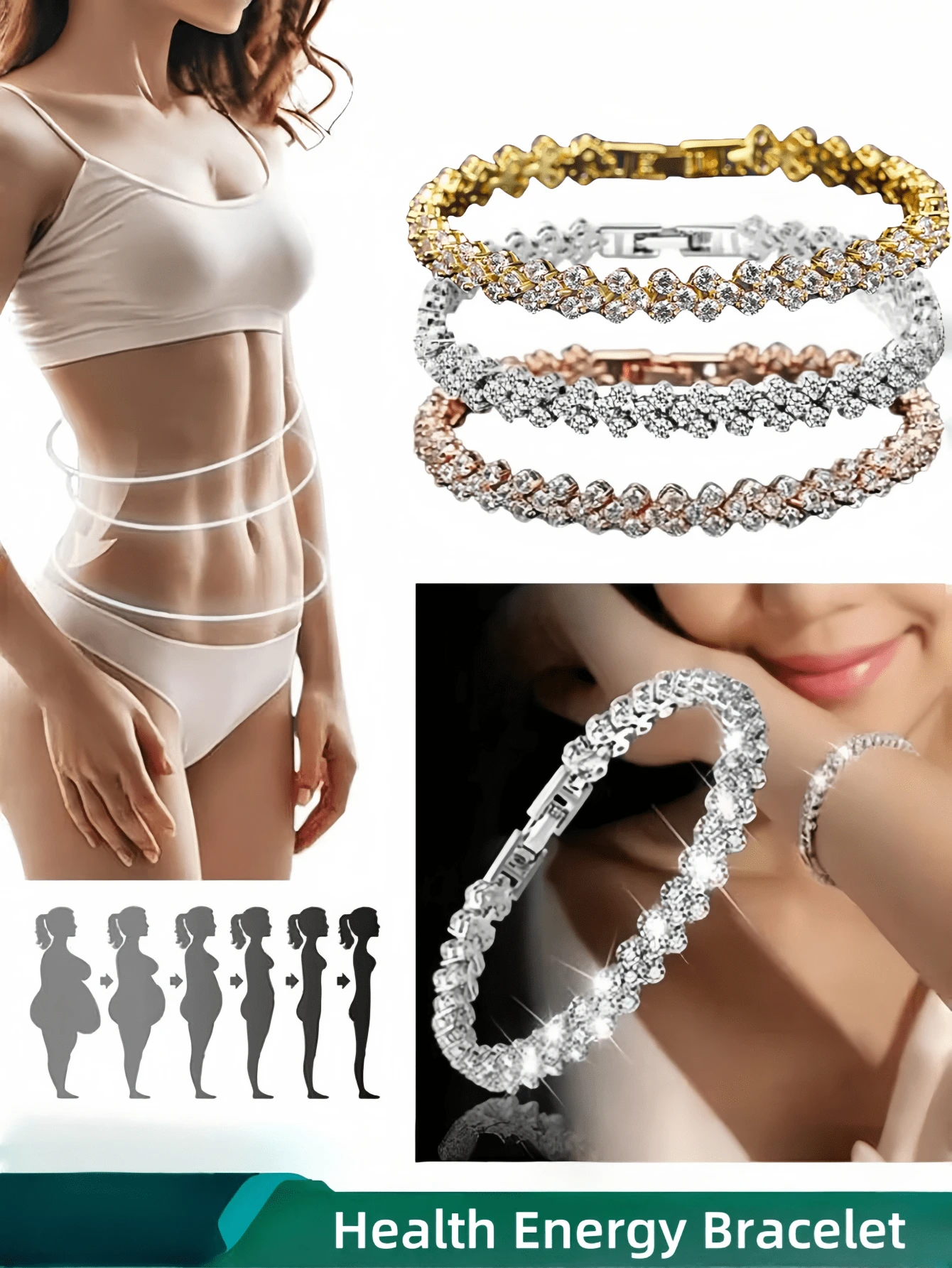 1pc Shiny Therapeutic Wristband, Enhances Immunity, Relieves Joint Arthritis And Carpal Tunnel Syndrome-Related Pain/Magnetic Therapy Slimming Wristband, Promotes Blood Circulation, Yoga Slimming Accessory Bracelet - bracelet - View 1