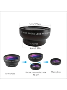 2-In-1 Smart Phone Lens,12.5X Macro Lens And 0.45X Wide Angle Lens - Multicolor - View 2