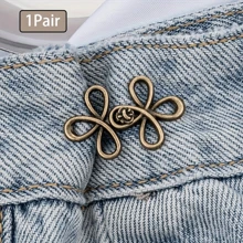 1/2/4 Pares de Accesorios para Pantalones: Abrochador de Hebilla de Mariposa, Botones Desmontables para Ajustar la Cintura, Sin Necesidad de Coser, Pinzas para Cintura