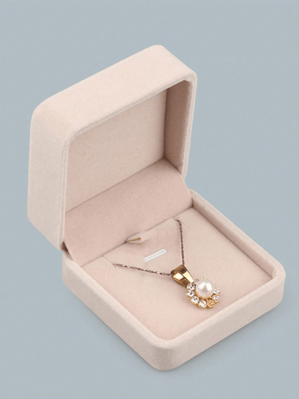 1pc Simple Solid Color Necklace Storage Box For Women Storage Organizer Travel Essentials Back To School Dormitory Storage