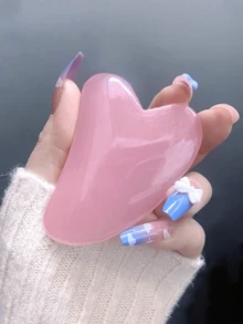 2件套面部刮痧按摩工具套装：1个双头按摩滚轮，1个心形刮痧板，面部按摩可消除浮肿，舒缓提拉肌肤，令肌肤焕发光彩。适用于美容、护肤、水疗、自我护理、护肤工具、面部护理、美容师用品、按摩、面部按摩工具、面部滚轮。 - 彩色 - 查看 4