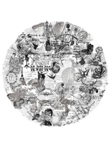 58 片透明复古邮票和剪贴画贴纸，个性化自粘 PET 贴纸，装饰行李箱，电脑手机壳，水瓶，个性化剪贴簿用品，适用于学校用品，返校