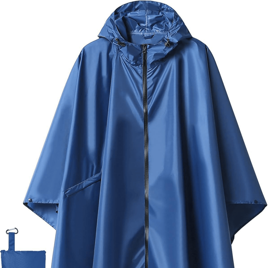 1pc Adult Lightweight Reusable Raincoat, With Hood And Zipper Design, Loose Fit, Durable Non-Stretch Fabric, Suitable For Men And Women, Multi-Function Raincoat | Hooded Raincoat | Zipper Design, Plus Size