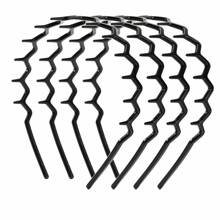 4 buc bentițe negre cu dinți ondulați, simple și durabile, antiderapante, potrivite pentru spălarea feței, îngrijirea pielii, atât pentru femei, cât și pentru bărbați, bandă de păr, cerc de păr, bandă Zig Zag