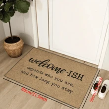 1 st slitstark halkfri välkomstmatta - fläckbeständig, maskintvättbar, 100 % polyester, lämplig för inomhus- och utomhusbruk - särskilt lämplig för hem, kök och högtider - Multifärgad - Visa 4