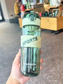 1 pieza Vaso de agua de plástico de gran capacidad de 650ml con diseño degradado, botella de agua para deportes al aire libre, de fácil agarre para beber directamente - Multicolor - Ver 5