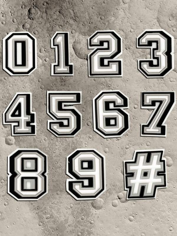 11 PCS Cute Number Theme Pattern For Shoes, For Decorating Slippers, Pencil Boxes, Bags And Party Gifts