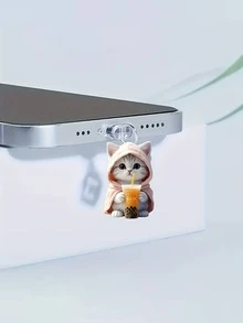 1pc New 2D Flat Acrylic Dust Plug, Compatible With Apple Lightning & Type-C Oval Interface, Suitable Gift