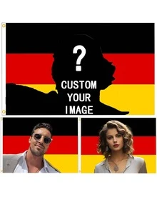 一件定制挂毯，可定制旗帜，包括英国国旗、德国国旗、法国国旗、美国国旗、西班牙国旗、意大利国旗，可印制任何照片或图像，色彩丰富，用途广泛，经久耐用，装饰性强，可重复使用，透气性好，精致时尚，个性化礼品，适合花园装饰 - 彩色 - 查看 8