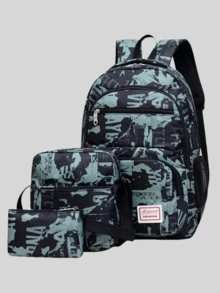Camo Print Kids Boys Girls Backpack Set, School Campus Laptop Rucksack, Student Book Bag, Large Capacity Casual Business 15.6-Inch Computer Bag, Travel Backpack - Multicolor - View 12