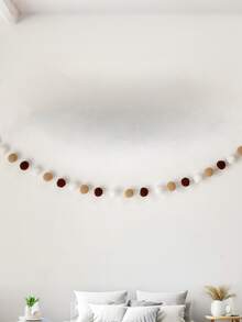 1个随机棕色泰迪熊生日字母横幅，带毛球绳，派对装饰横幅，适合婴儿生日派对、迎婴派对、婴儿主题派对