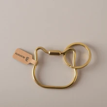 BLKSMTH 1pc Solid Color Cat Shaped Casual Copper Keychain, All Season