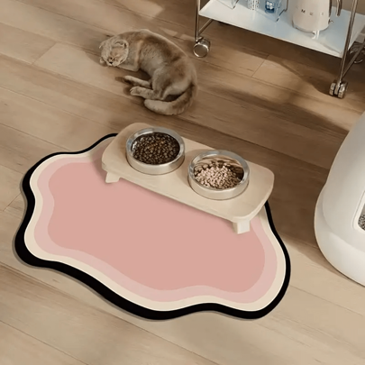 Non-Slip Cat Feeding Mat - Leak-Proof, Easy To Clean, Silica Mud Material, Perfect For Cats, Pet Food Storage|Stylish Cat Mat| Cat Mat
