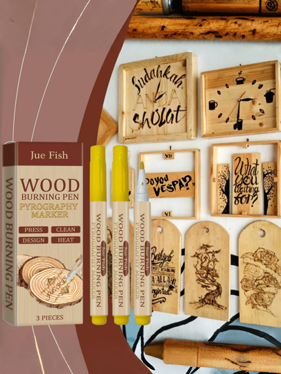 Jue-Fish Wood Burning Pens, Pyrography Pens, And Burnt Pens; Marking Pen; DIY Handicraft Wooden Marker Pen; Handmade Painting Pen;
