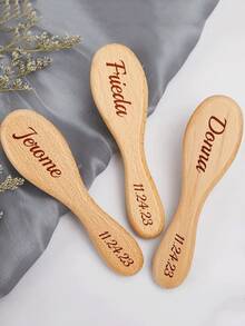 Customized Text Logo Baby Wool Brush, Kids Scrubbing Bath Massage Brush, Newborn Hair Washing Shower Cleaning Care Brush, Christening Birth Birthday Baby Shower Gift