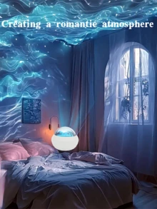 1 件北极光 LED 投影仪夜灯，LED 房间灯，USB 供电多色北极光投影仪带遥控器，亮度可调，卧室装饰 LED 灯，派对，卧室氛围装饰，完美的礼物选择