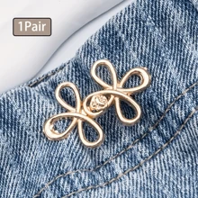 1/2/4 Pares de Accesorios para Pantalones: Abrochador de Hebilla de Mariposa, Botones Desmontables para Ajustar la Cintura, Sin Necesidad de Coser, Pinzas para Cintura