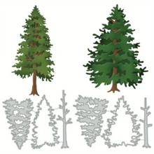 1 pieza Troqueles de corte de metal de Navidad, plantillas para scrapbook, troqueles de corte para hacer tarjetas, scrapbooking, manualidades DIY, álbumes de fotos y decoraciones con árbol de Navidad - Plateado - Ver 3